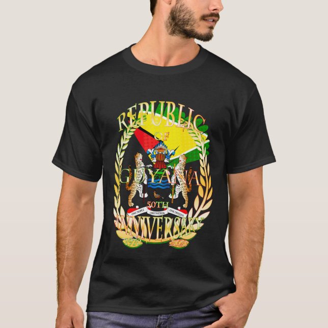 Republic of Guyana, Happy 50th Republic Annive T- T-Shirt (Front)