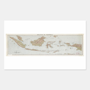 Republic of Indonesia Map (1957) Rectangular Sticker