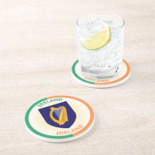 Republic of Ireland Coat of Arms Circle Shape Coaster