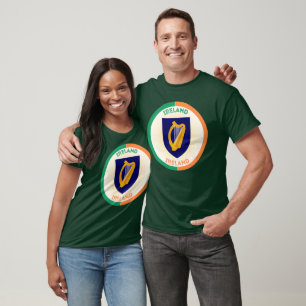 Republic of Ireland Coat of Arms Circle Shape  T-Shirt