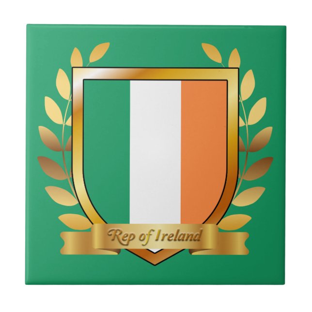 Republic of Ireland Flag Shield Tile (Front)