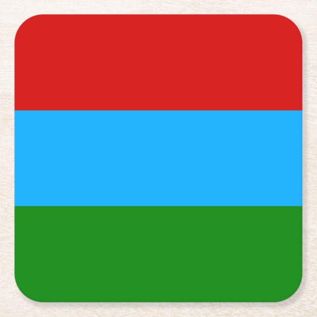 Republic of Karelia Flag Square Paper Coaster (Front)