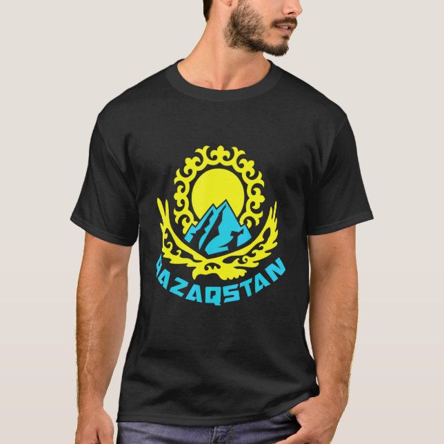 Republic of Kazakhstan Qazaqstan Kazakh flag 14 T-Shirt (Front)