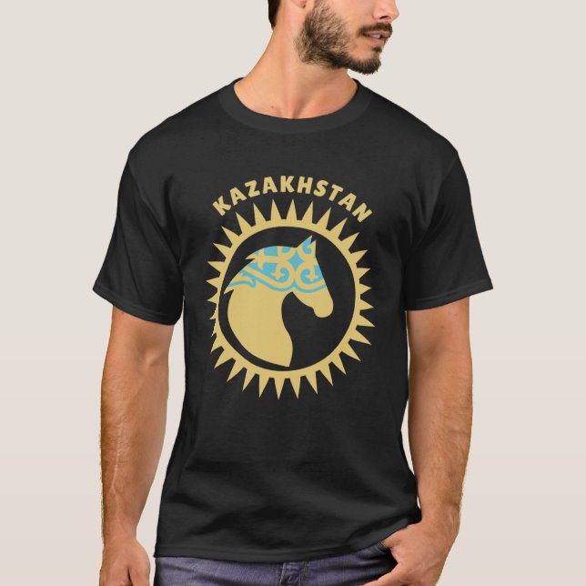Republic of Kazakhstan Qazaqstan Kazakhian Horse T-Shirt (Front)