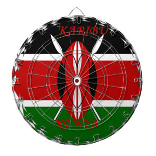 Republic of Kenya National Flag Black red green Ar Dartboard