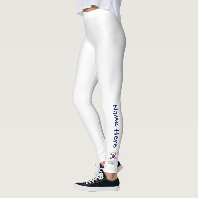 Republic of Korea and S Korean Flag with Your Name Leggings (Left)