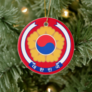 Republic of Korea Emblem Ceramic Tree Decoration