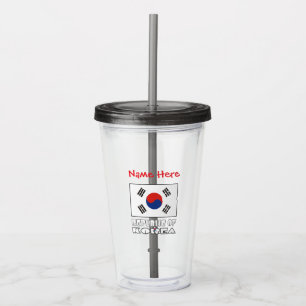Republic of Korea Flag Personalised Acrylic Tumbler
