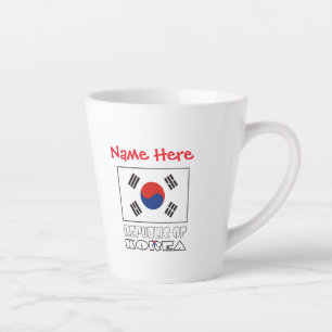 Republic of Korea Flag Personalised Small Latte Mug