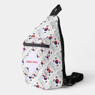 Republic of Korea Flag Tiled Sling Bag