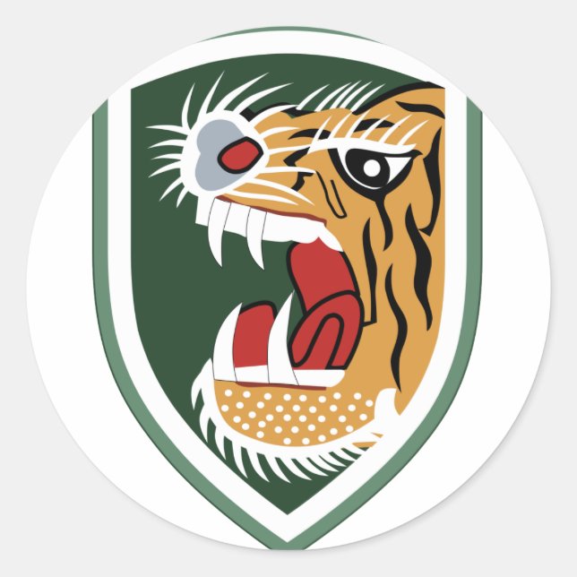 REPUBLIC OF KOREA TIGER DIVISION MILITARY PATCH CLASSIC ROUND STICKER (Front)