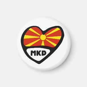 Republic of Macedonia Country Code Flag Heart MKD Magnet