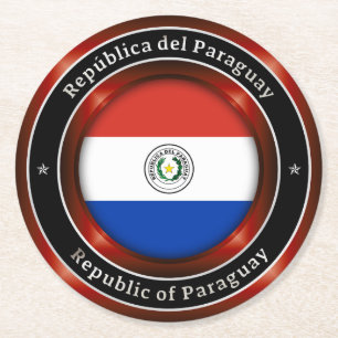 Republic of Paraguay Round Paper Coaster