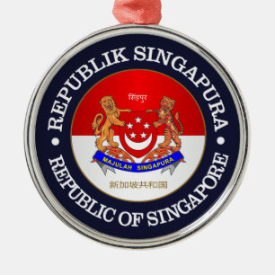 Republic of Singapore Metal Tree Decoration