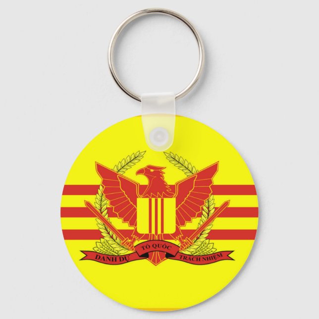 Republic of South Vietnam Military Forces Flag Key Ring (Front)