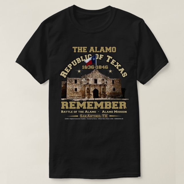 Republic of Texas Alamo Mission T-Shirt (Design Front)