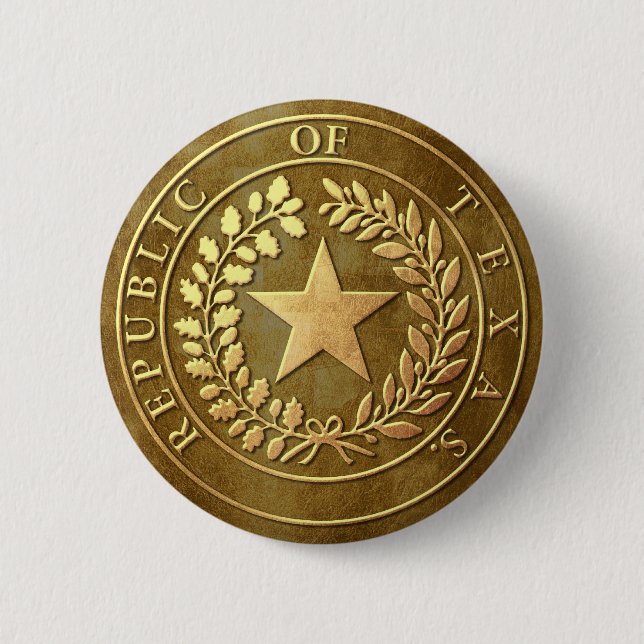 Republic of Texas Seal 6 Cm Round Badge (Front)