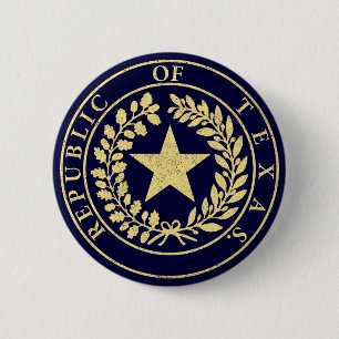 Republic of Texas Seal 6 Cm Round Badge