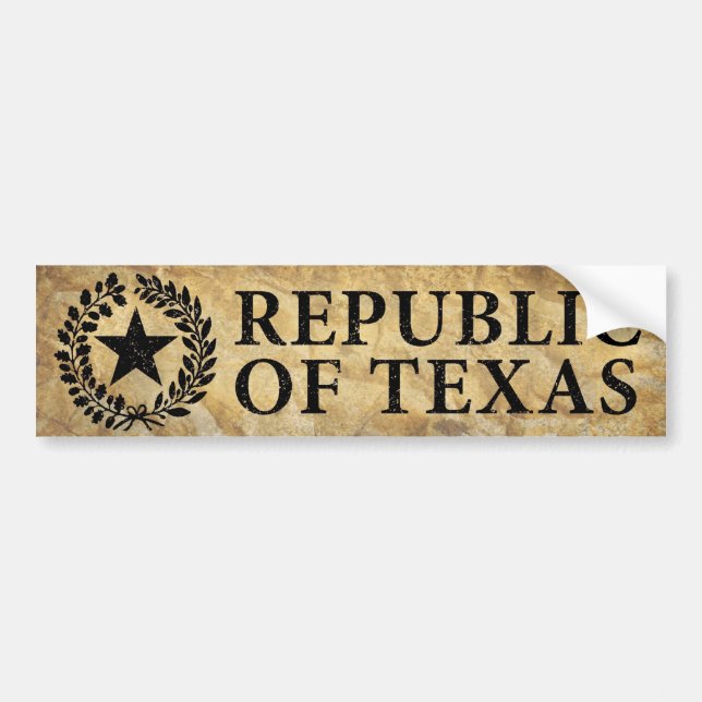 Republic of Texas Seal Bumper Sticker (Front)