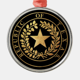 Republic of Texas Seal Metal Tree Decoration