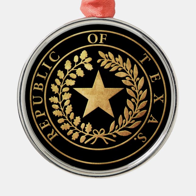 Republic of Texas Seal Metal Tree Decoration (Front)