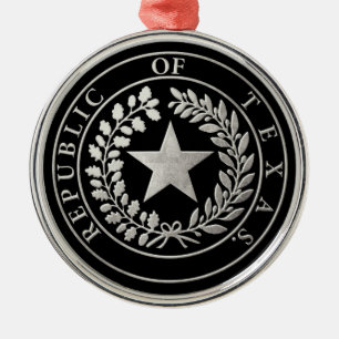 Republic of Texas Seal Metal Tree Decoration