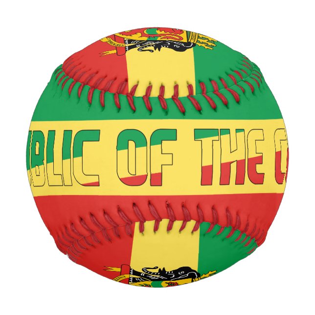 Republic of the Congo Flag and Coat of Arms Baseball (Front)