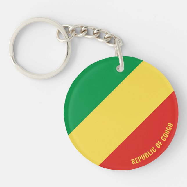 Republic of the Congo Flag Charming Patriotic Key Ring (Front)