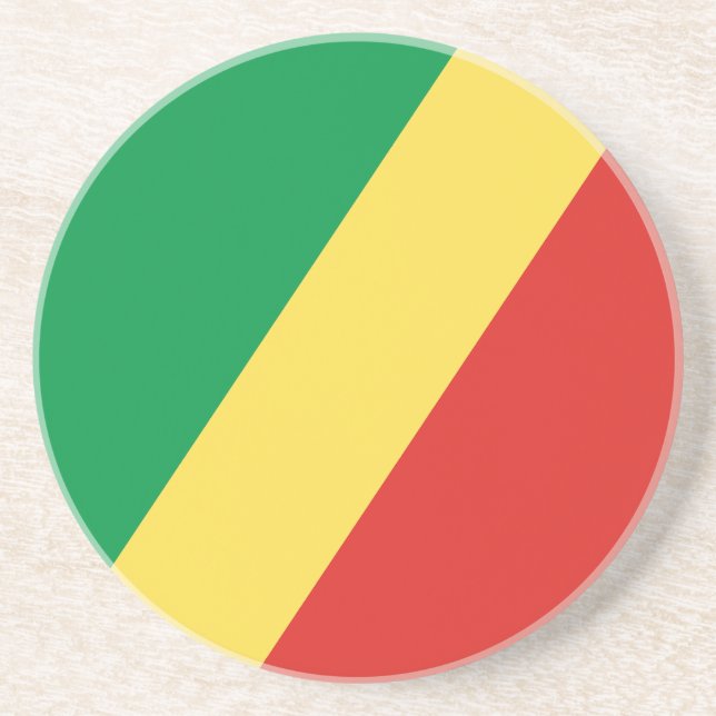 Republic of the Congo Flag Coaster (Front)