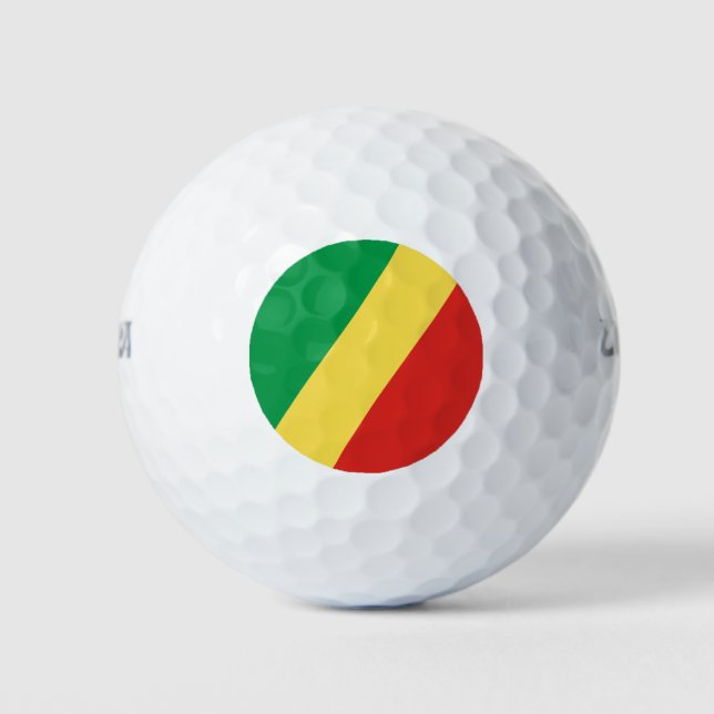Republic of the Congo Flag Golf Balls (Front)