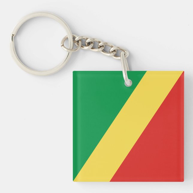 Republic of the Congo Flag Key Ring (Front)