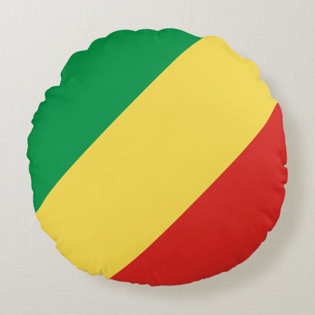 Republic of the Congo Flag Round Cushion (Front)