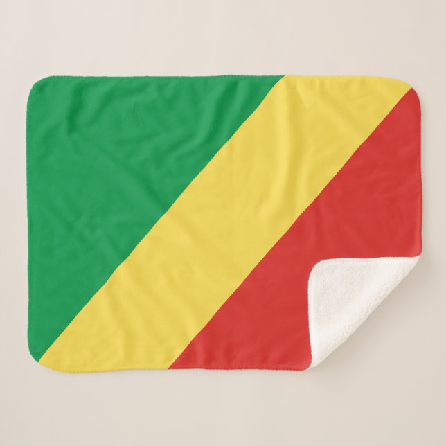 Republic of the Congo Flag Sherpa Blanket (Front (Horizontal))