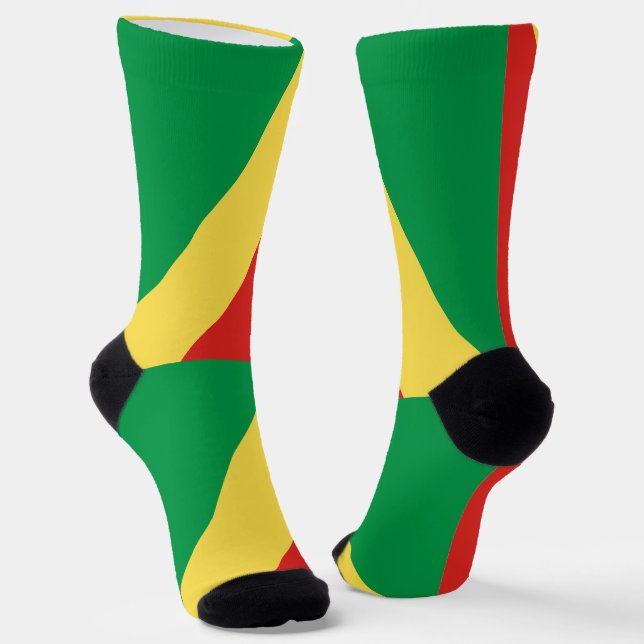 Republic of the Congo Flag Socks (Angled)