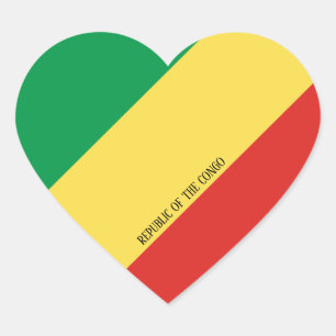 Republic of the Congo Flag Splendid Patriotic Heart Sticker