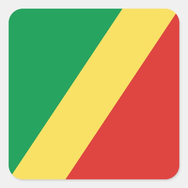 Republic of the Congo Flag Square Sticker (Front)