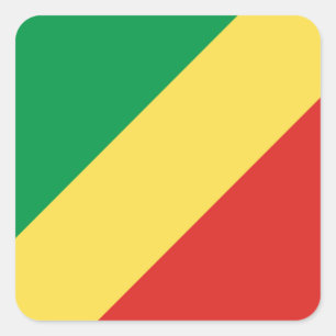 Republic of the Congo Flag Square Sticker