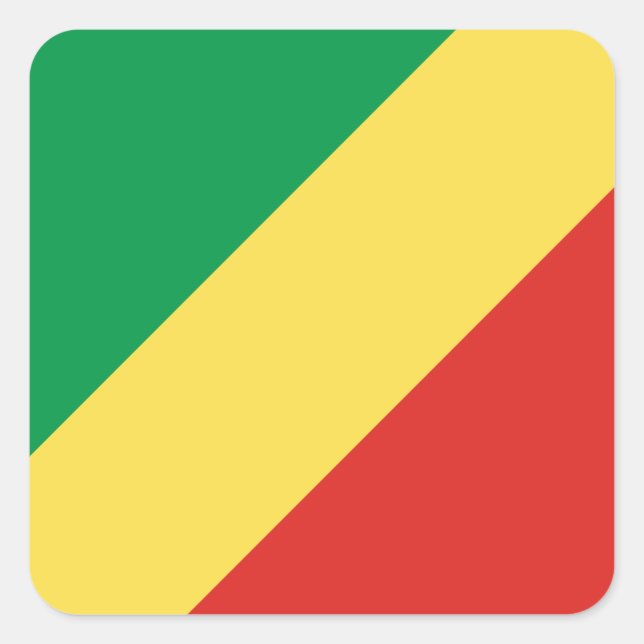 Republic of the Congo Flag Square Sticker (Front)