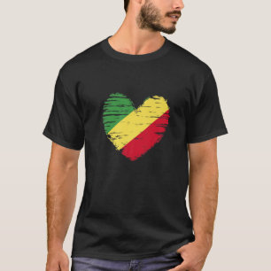 Republic Of The Congo Heart Congo Flag Congo Pride T-Shirt