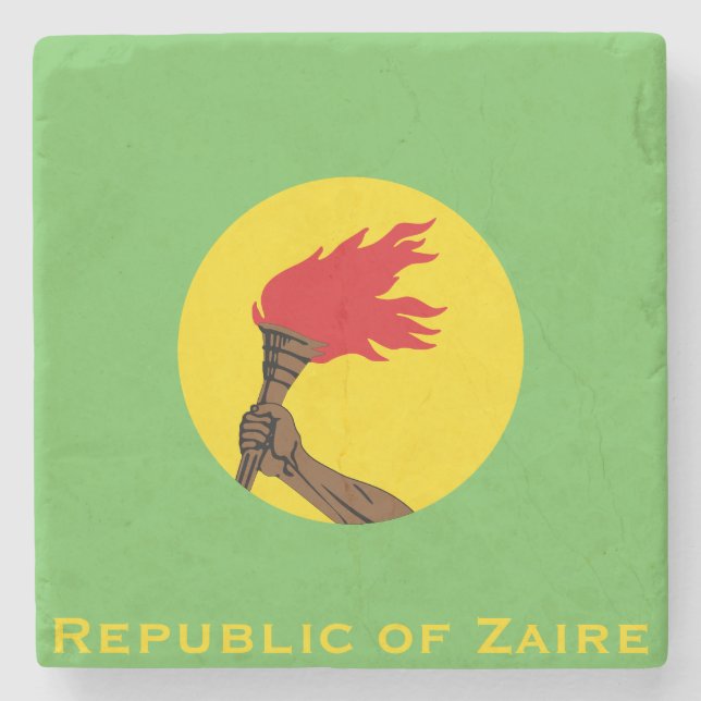 Republic of Zaire Flag  Stone Coaster (Front)