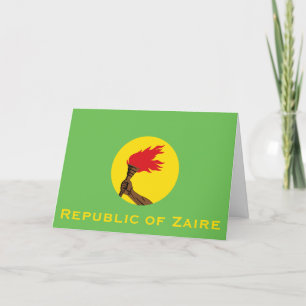 Republic of Zaire Flag Thank You Card