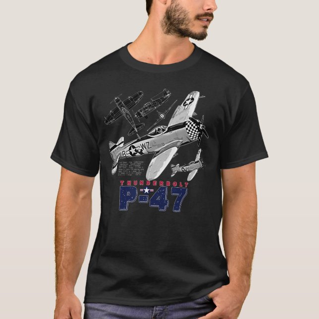 Republic P-47 Thunderbolt World War II-era Fighter T-Shirt (Front)