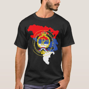 Republic Srpska RS Mapa Emblem Grb Banja Luka Srps T-Shirt
