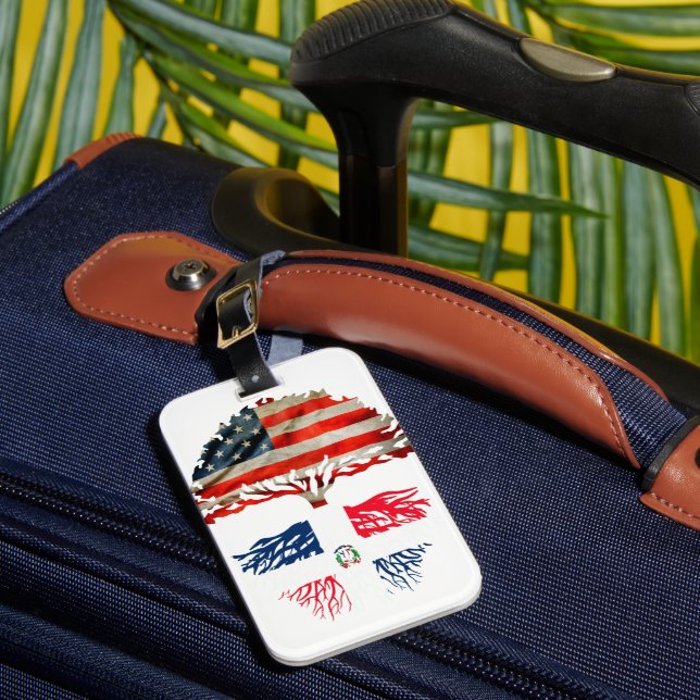 Republica Dominicana roots American grown  Luggage Tag (Front Insitu 1)