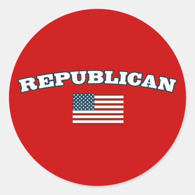 Republican American Flag Classic Round Sticker (Front)
