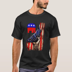 Republican Behind US Flag Republican Party Electio T-Shirt