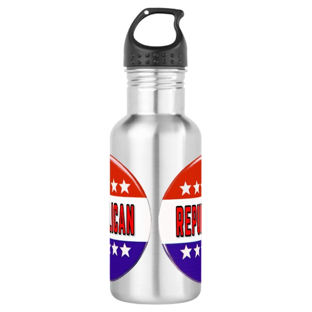Republican Button 532 Ml Water Bottle (Front)