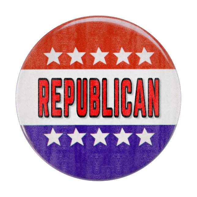 Republican Button Cutting Board (Front)