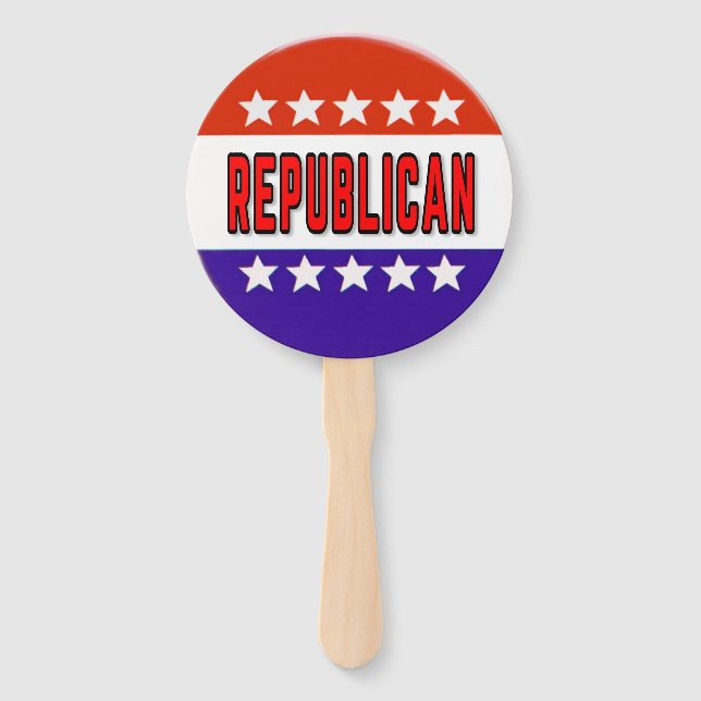 Republican Button Hand Fan (Front)