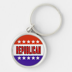 Republican Button Key Ring